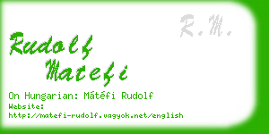 rudolf matefi business card