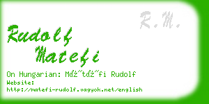 rudolf matefi business card